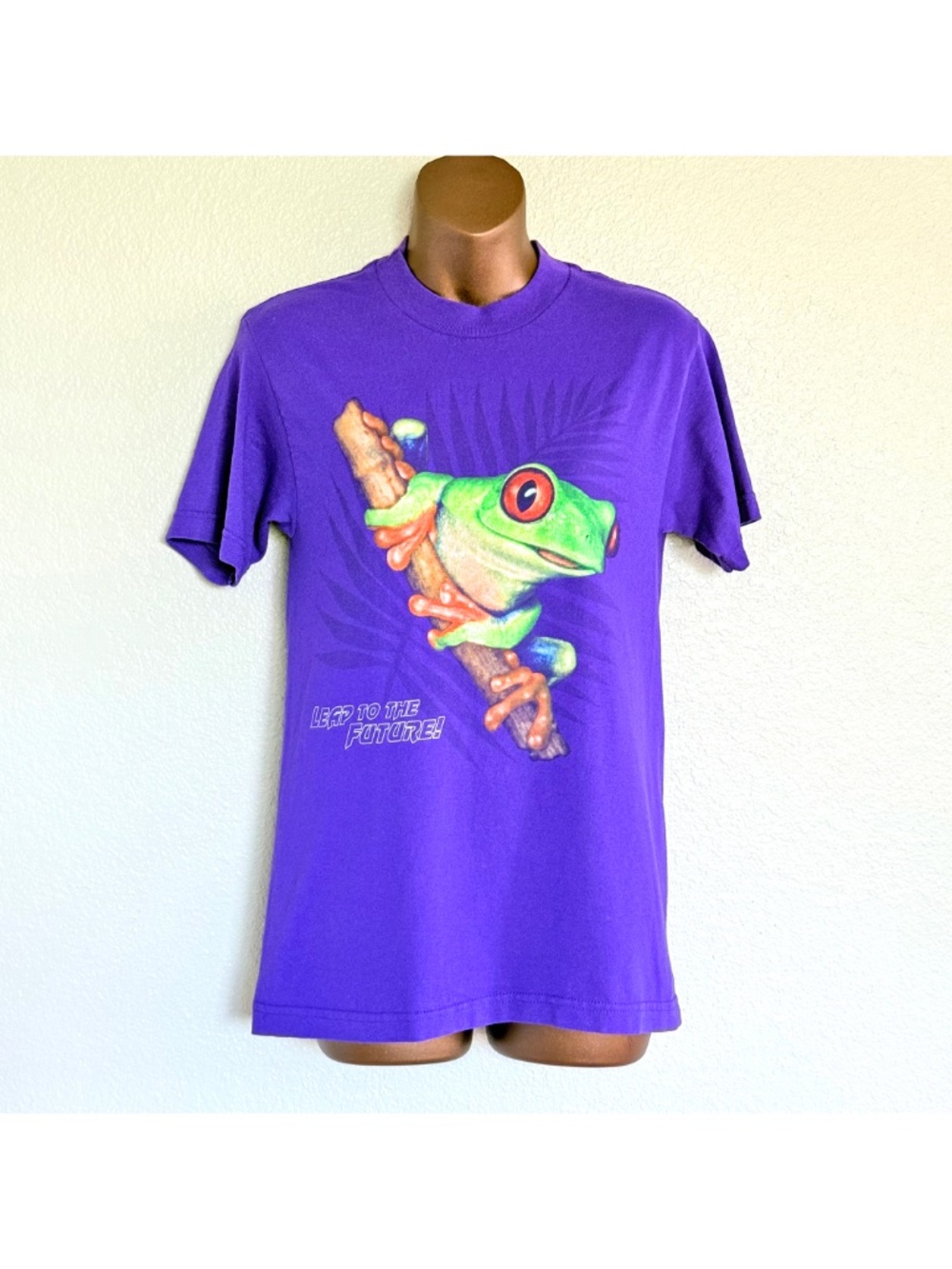 VTG 90s Girl Scouts Brownies Tree Frog Purple Graphic Tee Y2K Kidcore Adult S